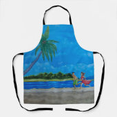 おもしろい走オールオーバープリント エプロン (正面)