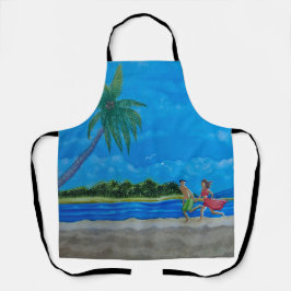 おもしろい走オールオーバープリント エプロン