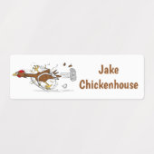 おもしろい走クールチキンパーソナライズされた ラベル (デザイン2)