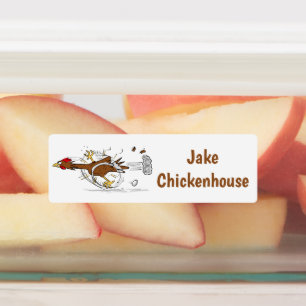 おもしろい走クールチキンパーソナライズされた ラベル
