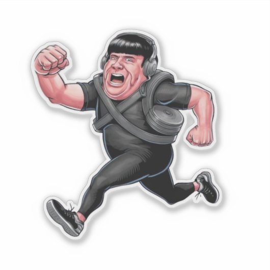 おもしろい走男 シール (正面)