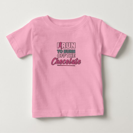 おもしろい走走チョコを焼き払う ベビーTシャツ (正面)