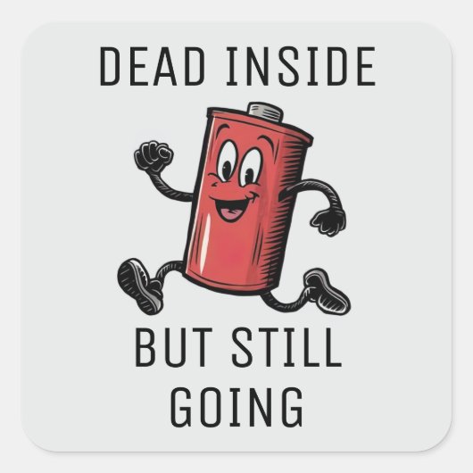 おもしろい走電池ステッカーセット スクエアシール (正面)