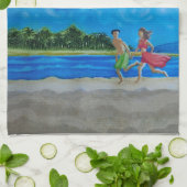 おもしろい走 キッチンタオル (折り畳み)