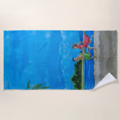 おもしろい走 ビーチタオル (正面)