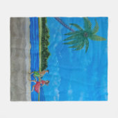 おもしろい走 フリースブランケット (正面(横))