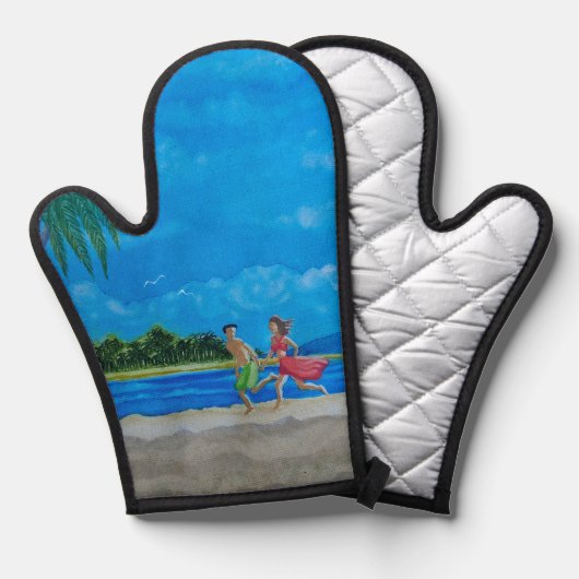 おもしろい走 鍋つかみ (正面/裏面)