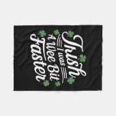 おもしろい走St patricks dayアイリッシュ私はウィー・ビだった フリースブランケット (正面(横))