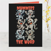 おもしろい踊りがミイラ言う カード (黄色い花)