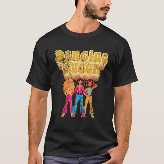 おもしろい踊りクイーンディスコパーティーティー動揺して Tシャツ (正面)