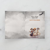 おもしろい踊りスケルトンのハロウィーン カード (内部)