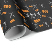 おもしろい踊りスケルトンのハロウィーン ラッピングペーパー (ロールコーナー)