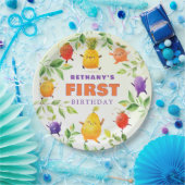 おもしろい踊りフルーツ最初の誕生日パーティー ペーパープレート (パーティー)