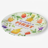 おもしろい踊りフルーツ最初の誕生日パーティー ペーパープレート (アングル)