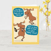 おもしろい踊りムース誕生日カード カード (黄色い花)
