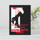 おもしろい踊り女のパーソナライズされた子バチェロレッテ 招待状 (スタンド正面)
