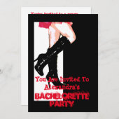 おもしろい踊り女のパーソナライズされた子バチェロレッテ 招待状 (正面/裏面)