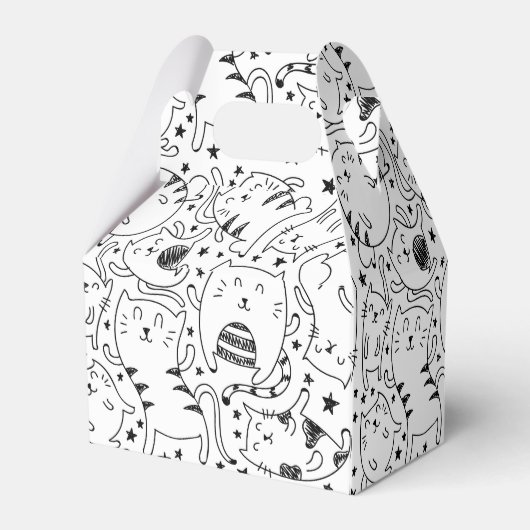 おもしろい踊り猫のイラストレーション フェイバーボックス (裏面サイド)