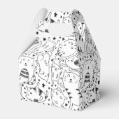 おもしろい踊り猫のイラストレーション フェイバーボックス (正面サイド)