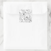 おもしろい踊り猫の猫柄 スクエアシール (バッグ)