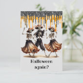 おもしろい踊り骨格ハローウィンパーティ 招待状 (スタンド正面)