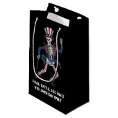 おもしろい踊り骨格 スモールペーパーバッグ (正面アングル)