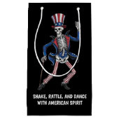 おもしろい踊り骨格 スモールペーパーバッグ (正面)