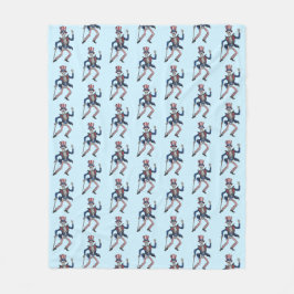 おもしろい踊り骨格 フリースブランケット