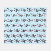 おもしろい踊り骨格 フリースブランケット (正面(横))