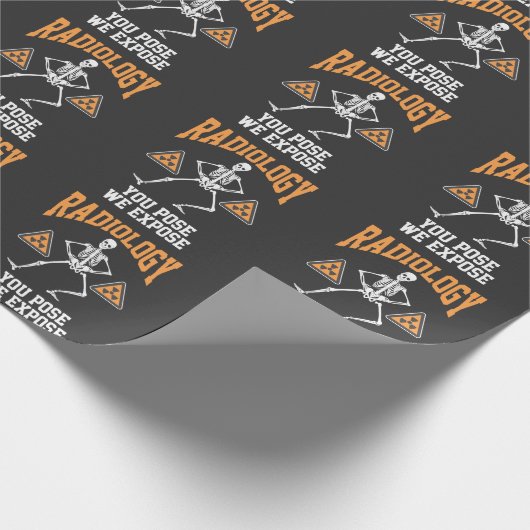 おもしろい踊り骨格X線放射線科ユーモア ラッピングペーパー (角)