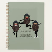 おもしろい踊りRABBIパーソナライズされた with文字 プランナー手帳 (正面)