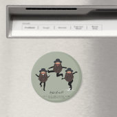 おもしろい踊りRABBIパーソナライズされた with文字 マグネット (インサイチュ (食洗機))