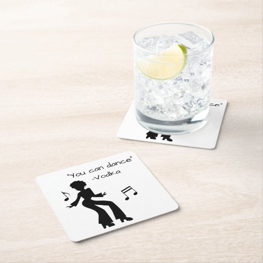 「おもしろい踊れるよ」 スクエアペーパーコースター (インサイチュ)