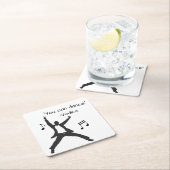 「おもしろい踊れるよ」 スクエアペーパーコースター (インサイチュ)