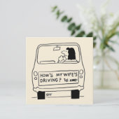 おもしろい車を運転する妻の漫画 カード (スタンド正面)