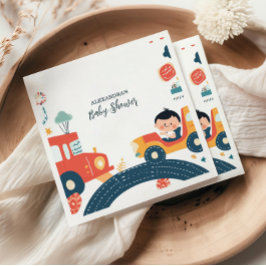 おもしろい車少年の赤ちゃんシャワー スタンダードカクテルナプキン