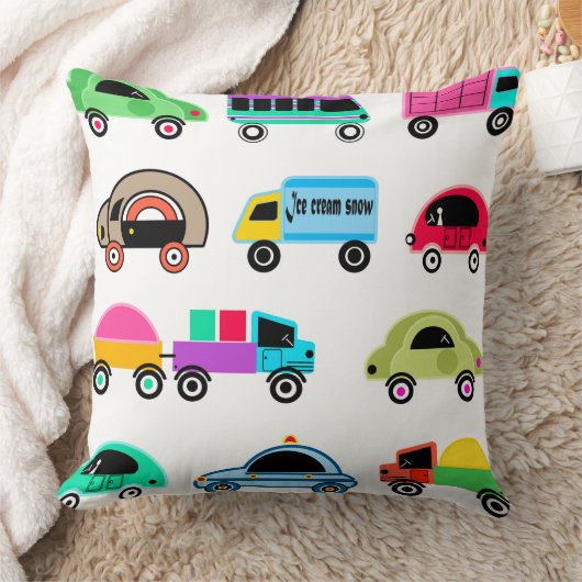 おもしろい車 クッション (ブランケット)