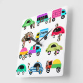 おもしろい車 スクエア壁時計 (傾斜)