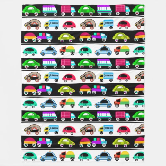 おもしろい車 フリースブランケット (正面)