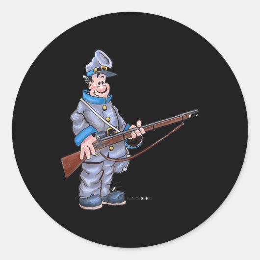 おもしろい軍人 ラウンドシール (正面)