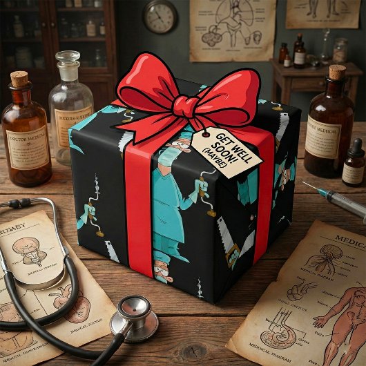 おもしろい軍医のガ笑わされるーマ ラッピングペーパー