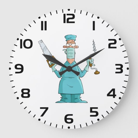 おもしろい軍医のガ笑わされるーマ ラージ壁時計 (正面)