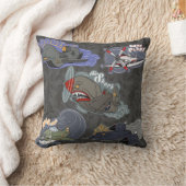 おもしろい軍隊飛行機 クッション (ブランケット)