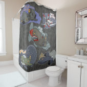 おもしろい軍隊飛行機 シャワーカーテン (インサイチュ)