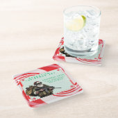 おもしろい軍隊/クリスマスサンタ ガラスコースター (アングル)