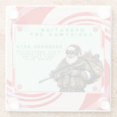 おもしろい軍隊/クリスマスサンタ ガラスコースター (裏面)