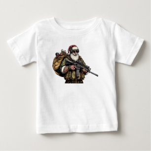 おもしろい軍隊/クリスマスサンタ ベビーTシャツ