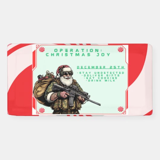 おもしろい軍隊/クリスマスサンタ 横断幕 (横)