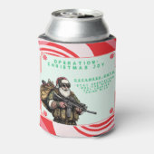 おもしろい軍隊/クリスマスサンタ 缶クーラー (缶裏面)