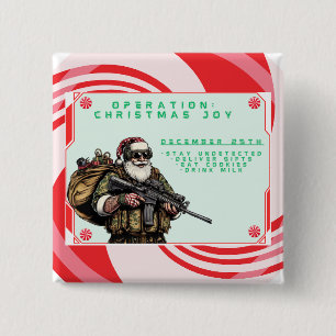 おもしろい軍隊/クリスマスサンタ 缶バッジ